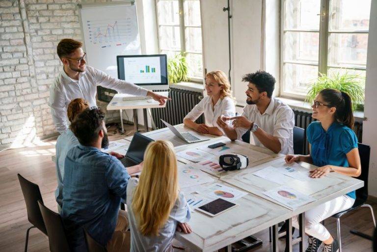 a marketing agency team develops a results-focused campaign strategy